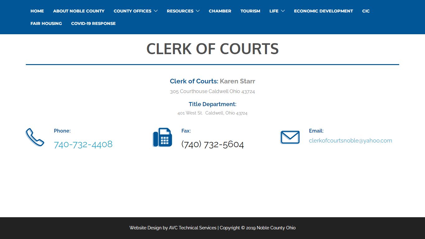 Noble County Clerk of Courts | Noble County Ohio