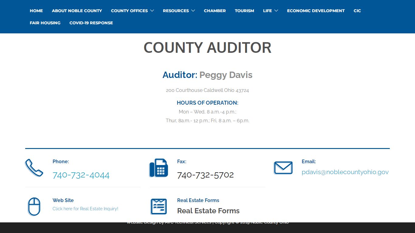 Noble County Auditor | Noble County Ohio